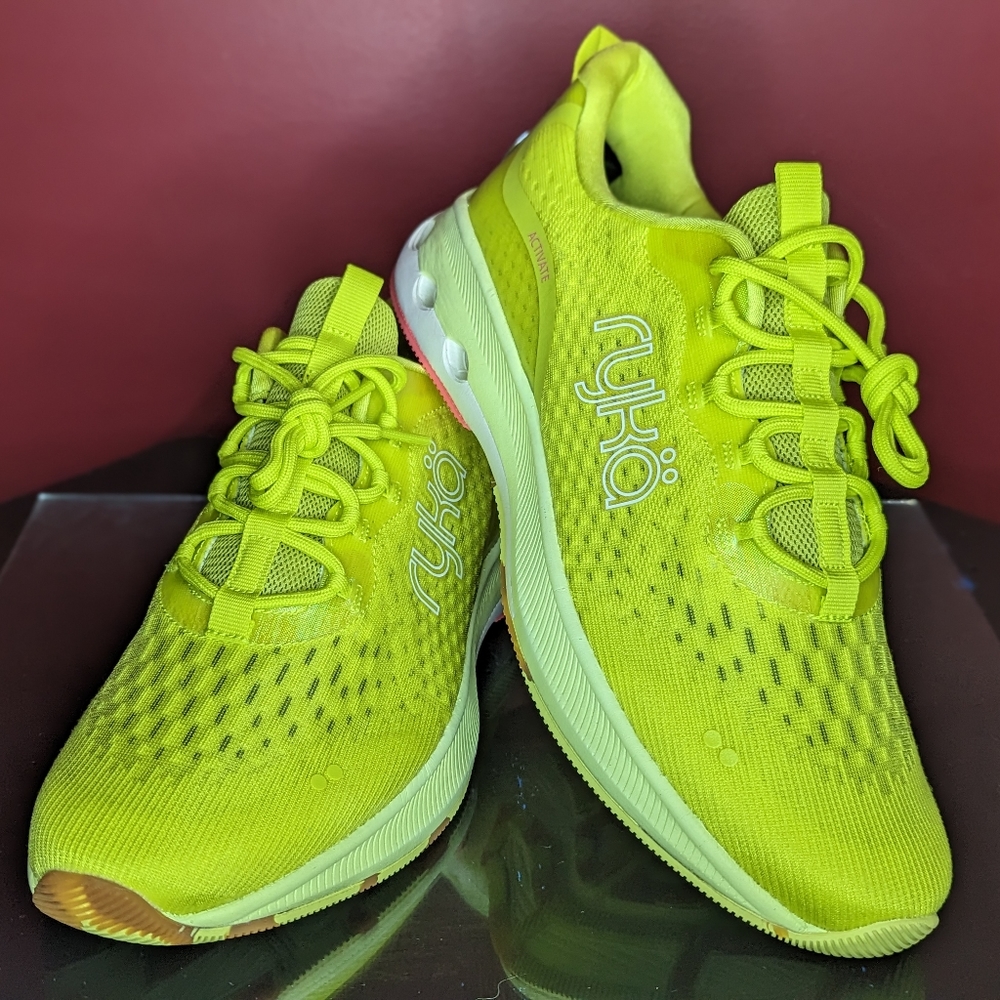 Ryka Activate Walking Shoes, 13 W/ 11M, Volt yellow/pink limited color way